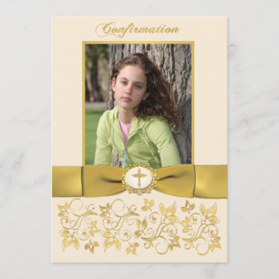 PRINTED RIBBON Confirmation Photo Invitation