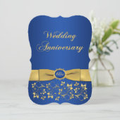 PRINTED RIBBON Fancy Shape 60th Anniversary Invite (Standing Front)
