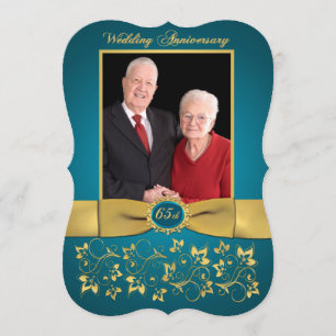 PRINTED RIBBON Fancy Shape 65th Anniversary Invite