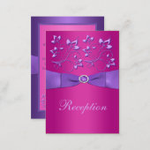 PRINTED RIBBON Fuchsia Purple Enclosure Card (Front/Back)