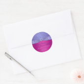 PRINTED RIBBON Fuchsia, Purple Floral Candy Buffet Classic Round Sticker (Envelope)