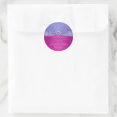 PRINTED RIBBON Fuchsia, Purple Floral Candy Buffet Classic Round Sticker (Bag)