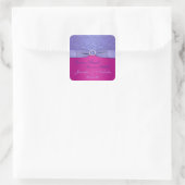 PRINTED RIBBON Fuchsia, Purple Floral Candy Buffet Square Sticker (Bag)