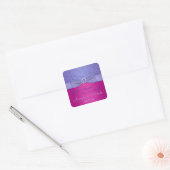 PRINTED RIBBON Fuchsia, Purple Floral Candy Buffet Square Sticker (Envelope)