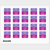 PRINTED RIBBON Fuchsia, Purple Floral Candy Buffet Square Sticker (Sheet)