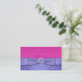 PRINTED RIBBON Fuchsia, Purple Floral Place Card (Standing Front)