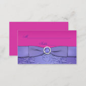 PRINTED RIBBON Fuchsia, Purple Floral Place Card (Front/Back)