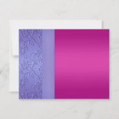 PRINTED RIBBON Fuchsia, Purple Floral RSVP Card (Back)
