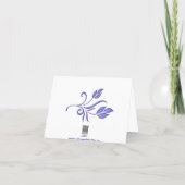 PRINTED RIBBON Fuchsia, Purple Thank You Card (Back)
