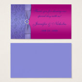 PRINTED RIBBON Fuchsia, Purple Wedding Favor Tag (Front & Back)