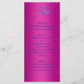 PRINTED RIBBON Fuchsia, Purple Wedding Menu Card (Back)