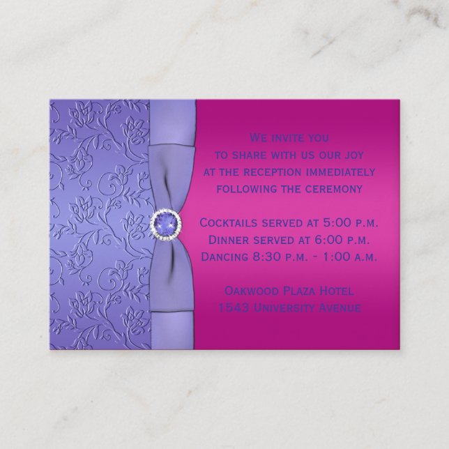 PRINTED RIBBON Fuchsiam Purple Enclosure Card (Front)