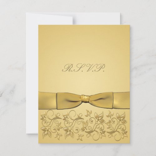 PRINTED RIBBON Gold RSVP Card