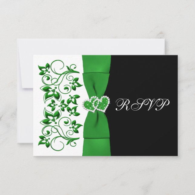 PRINTED RIBBON Green, White, Black Reply Card (Front)