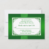PRINTED RIBBON Green, White Floral Reply Card (Back)