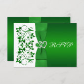 PRINTED RIBBON Green, White Floral Reply Card (Front/Back)