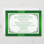 PRINTED RIBBON Green, White Floral Wedding Invite (Back)