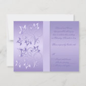 PRINTED RIBBON Lavender Floral Jeweled RSVP Card (Back)