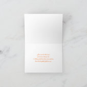 PRINTED RIBBON Orange, White Damask Thank You Card (Inside)