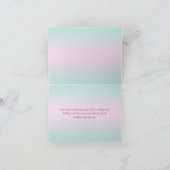 PRINTED RIBBON Pink, Aqua Floral Thank You Card 2 (Inside)