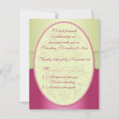 PRINTED RIBBON Pink, Green Floral RSVP Card (Back)