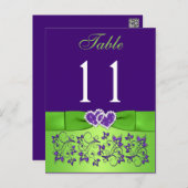 PRINTED RIBBON Purple, Green Table Number Postcard (Front/Back)