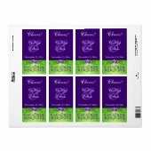 PRINTED RIBBON Purple, Green Wedding Wine Label (Full Sheet)
