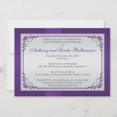 PRINTED RIBBON Purple, Silver 25th Anniversary Invitation (Back)