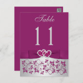 PRINTED RIBBON Purple Silver Table Number Postcard (Front/Back)