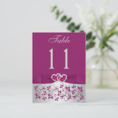 PRINTED RIBBON Purple Silver Table Number Postcard (Standing Front)