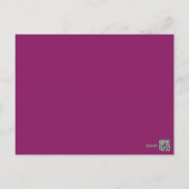 PRINTED RIBBON Purple Silver Table Number Postcard (Back)