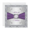 PRINTED RIBBON Purple Silver Wedding Invitation II
