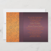 PRINTED RIBBON Purple, Tangerine Wedding Invite (Back)