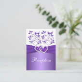 PRINTED RIBBON Purple White Floral Enclosure Card (Standing Front)