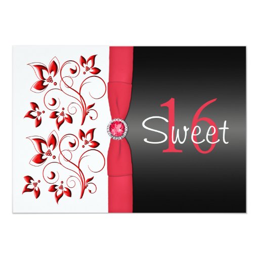 Red Sweet 16 Invitations 8