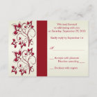 PRINTED RIBBON Red, Ivory Floral Reply Card