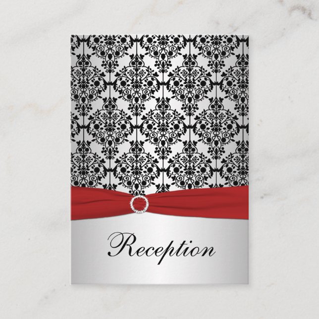PRINTED RIBBON Red, Silver, Black Enclosure Card (Front)
