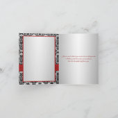PRINTED RIBBON Red Silver Black Thank You Card (Inside)