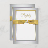 PRINTED RIBBON Silver, Gold, White Reply Card (Front/Back)