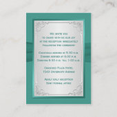 PRINTED RIBBON Teal, Silver Floral Enclosure Card (Back)
