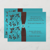 PRINTED RIBBON Turquoise, Brown Reply Card II (Front/Back)