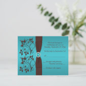 PRINTED RIBBON Turquoise, Brown Reply Card II (Standing Front)