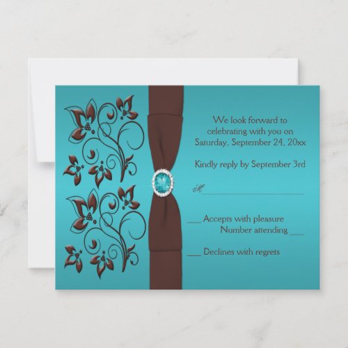 PRINTED RIBBON Turquoise, Brown Reply Card II
