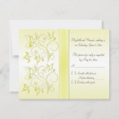 PRINTED RIBBON Yellow, Gray Floral RSVP Card (Back)