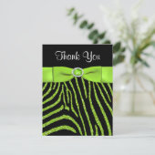 PRINTED RIBBON Zebra Thank You Card (Standing Front)