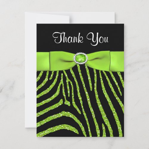 PRINTED RIBBON Zebra Thank You Card