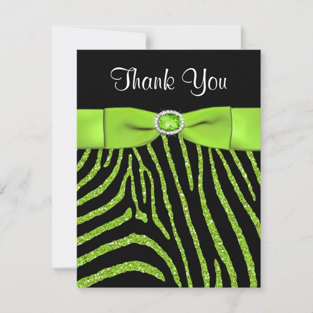 PRINTED RIBBON Zebra Thank You Card (Front)