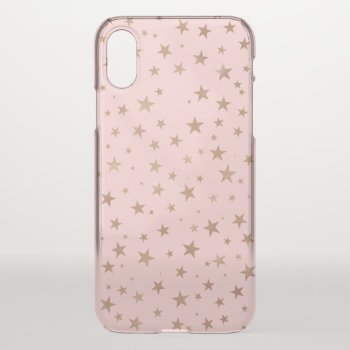 Printed Rose Gold Stars {choose Background Color} Iphone Xs Case by heartlockedcases at Zazzle
