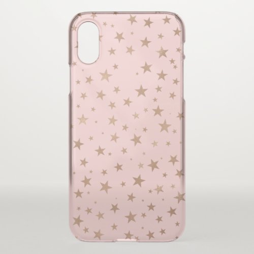 Printed Rose Gold Stars choose background color iPhone XS Case