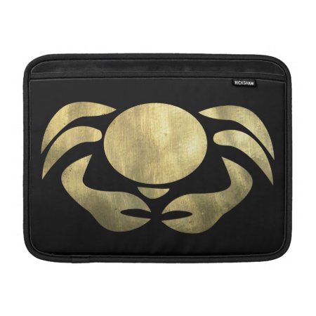 Printed Rustic Gold Cancer Crab Sleeve For Macbook Air